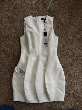 White Structured Sleeveless Dress